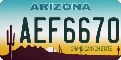 AZ license plate AEF6670