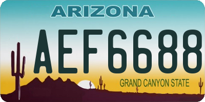 AZ license plate AEF6688