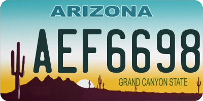 AZ license plate AEF6698