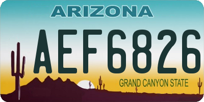 AZ license plate AEF6826