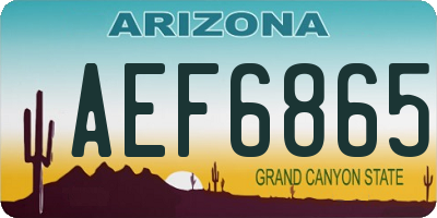AZ license plate AEF6865