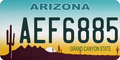 AZ license plate AEF6885