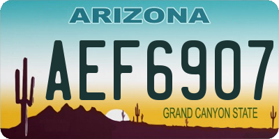 AZ license plate AEF6907
