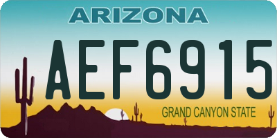 AZ license plate AEF6915