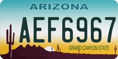 AZ license plate AEF6967