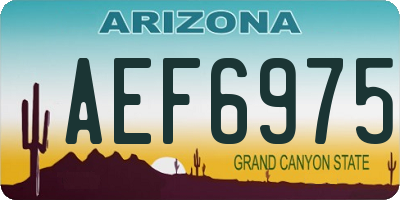 AZ license plate AEF6975