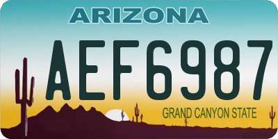 AZ license plate AEF6987