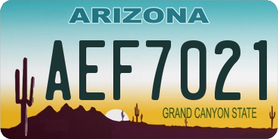 AZ license plate AEF7021