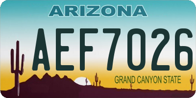 AZ license plate AEF7026