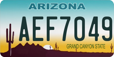 AZ license plate AEF7049