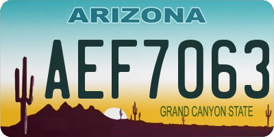 AZ license plate AEF7063