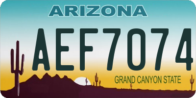 AZ license plate AEF7074