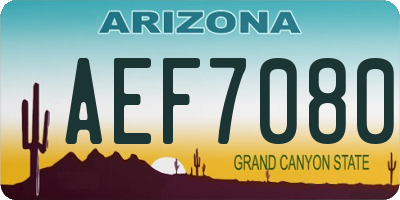 AZ license plate AEF7080