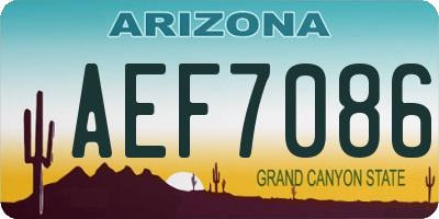 AZ license plate AEF7086