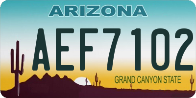 AZ license plate AEF7102