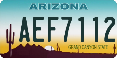 AZ license plate AEF7112