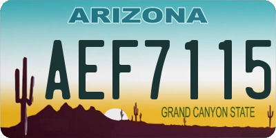 AZ license plate AEF7115