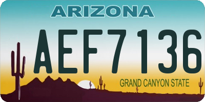 AZ license plate AEF7136