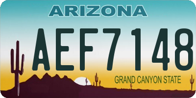 AZ license plate AEF7148