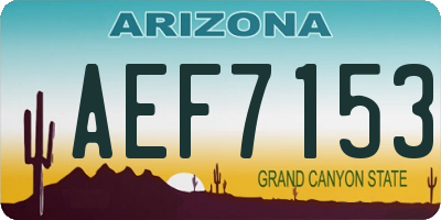 AZ license plate AEF7153