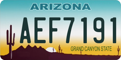 AZ license plate AEF7191