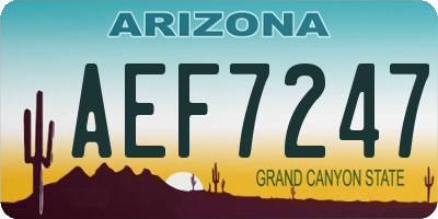 AZ license plate AEF7247