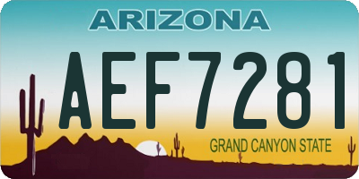 AZ license plate AEF7281