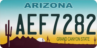 AZ license plate AEF7282