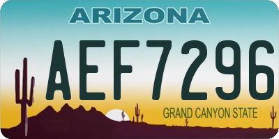AZ license plate AEF7296