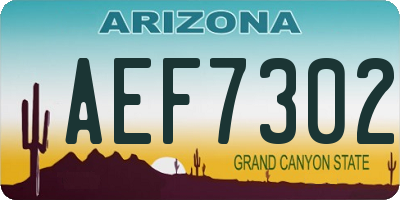 AZ license plate AEF7302