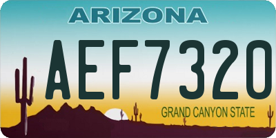 AZ license plate AEF7320