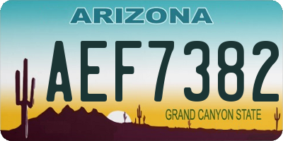 AZ license plate AEF7382