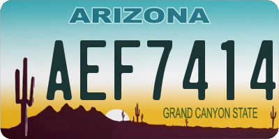 AZ license plate AEF7414