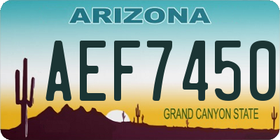 AZ license plate AEF7450
