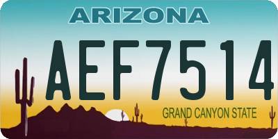 AZ license plate AEF7514