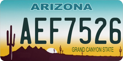 AZ license plate AEF7526