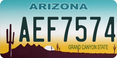 AZ license plate AEF7574