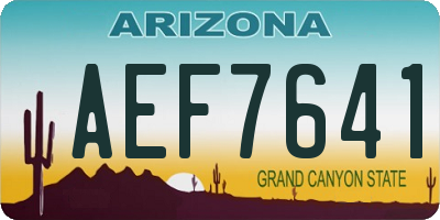 AZ license plate AEF7641