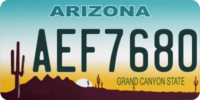 AZ license plate AEF7680