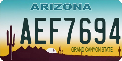 AZ license plate AEF7694