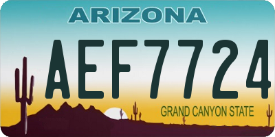 AZ license plate AEF7724