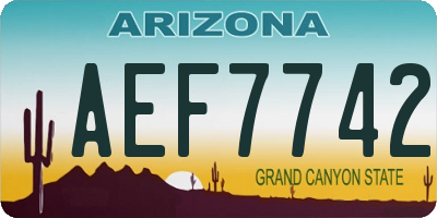 AZ license plate AEF7742