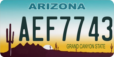 AZ license plate AEF7743