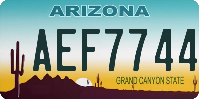 AZ license plate AEF7744