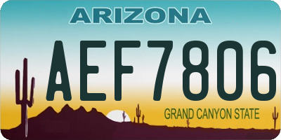 AZ license plate AEF7806