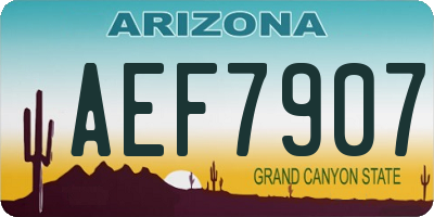 AZ license plate AEF7907