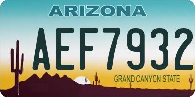 AZ license plate AEF7932
