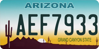 AZ license plate AEF7933