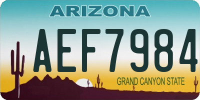 AZ license plate AEF7984