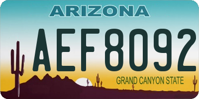 AZ license plate AEF8092